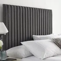 Catherine Lansfield Soho Super King Headboard - Charcoal, Saxon Twill
