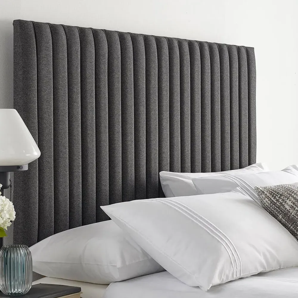Catherine Lansfield Soho Super King Headboard - Charcoal, Saxon Twill