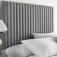 Catherine Lansfield Soho Super King Headboard - Grey, Saxon Twill