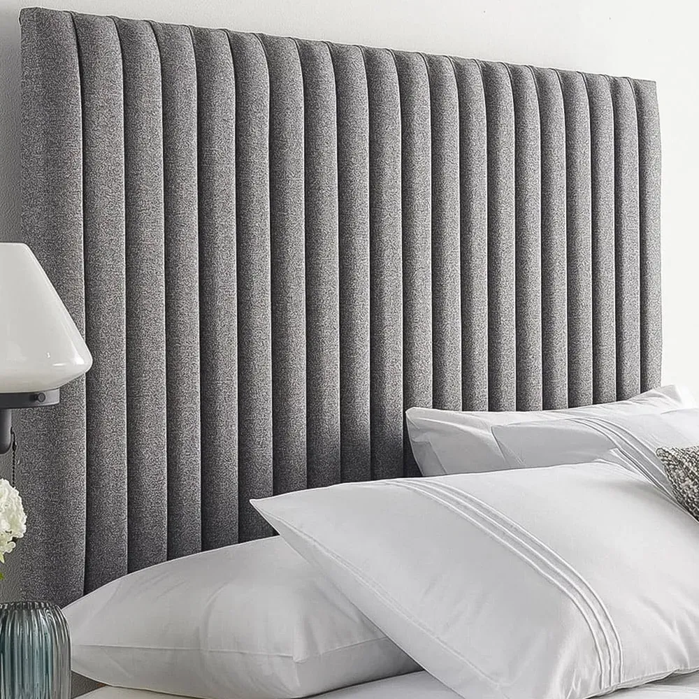Catherine Lansfield Soho Super King Headboard - Grey, Saxon Twill
