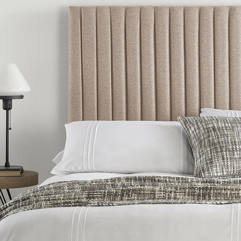 Catherine Lansfield Soho Super King Headboard - Natural, Saxon Twill