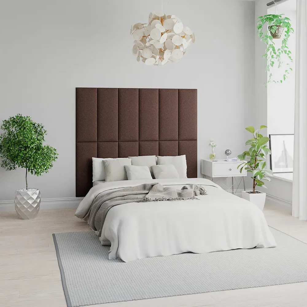 EasyMount Wall Mounted Headboard Panels 2 Pack - Brown, Knit