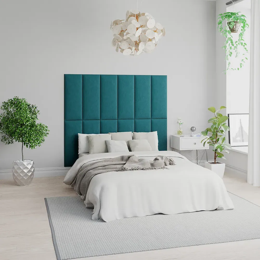 EasyMount Wall Mounted Headboard Panels 2 Pack - Green, Velvet