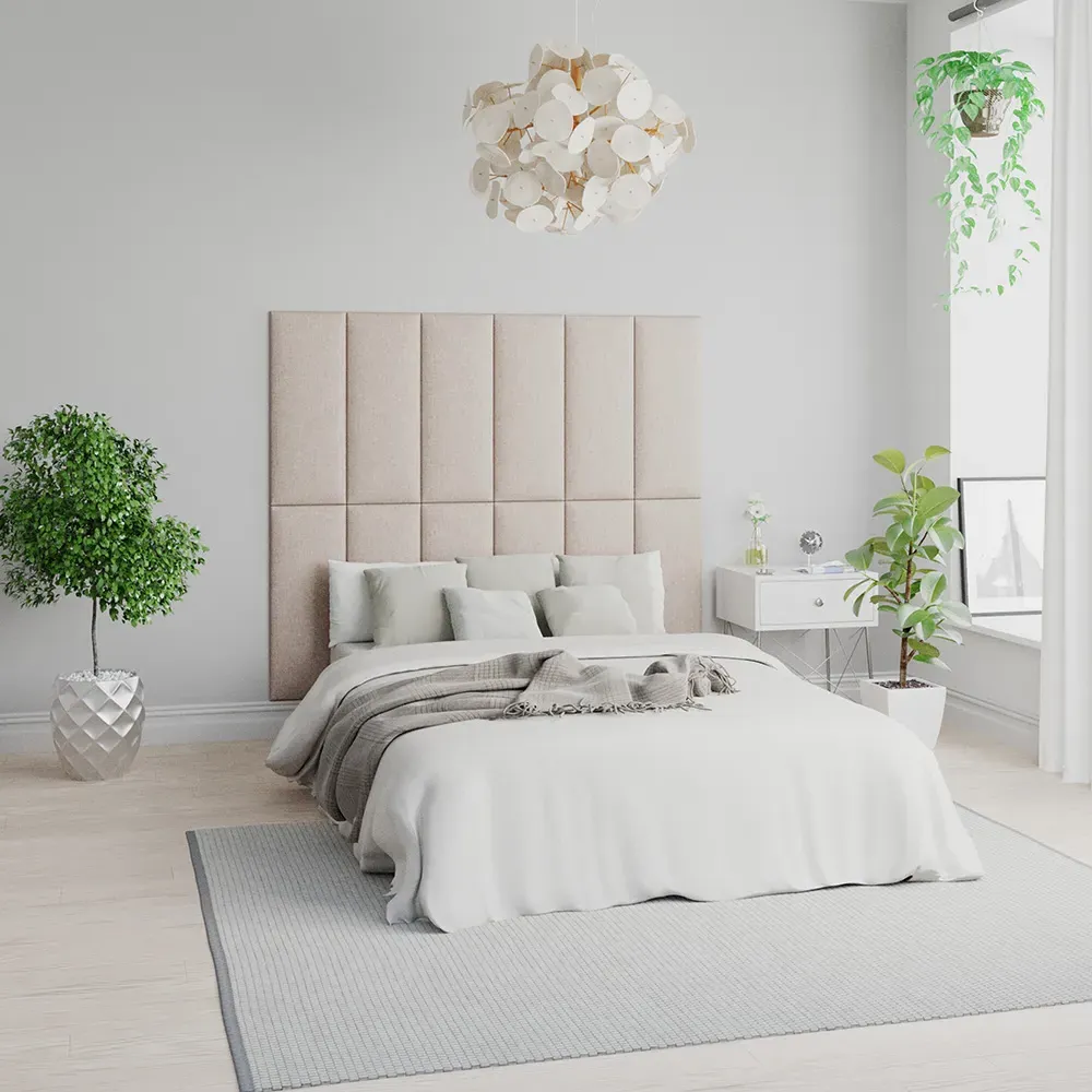 EasyMount Wall Mounted Headboard Panels 2 Pack - Natural, Twill