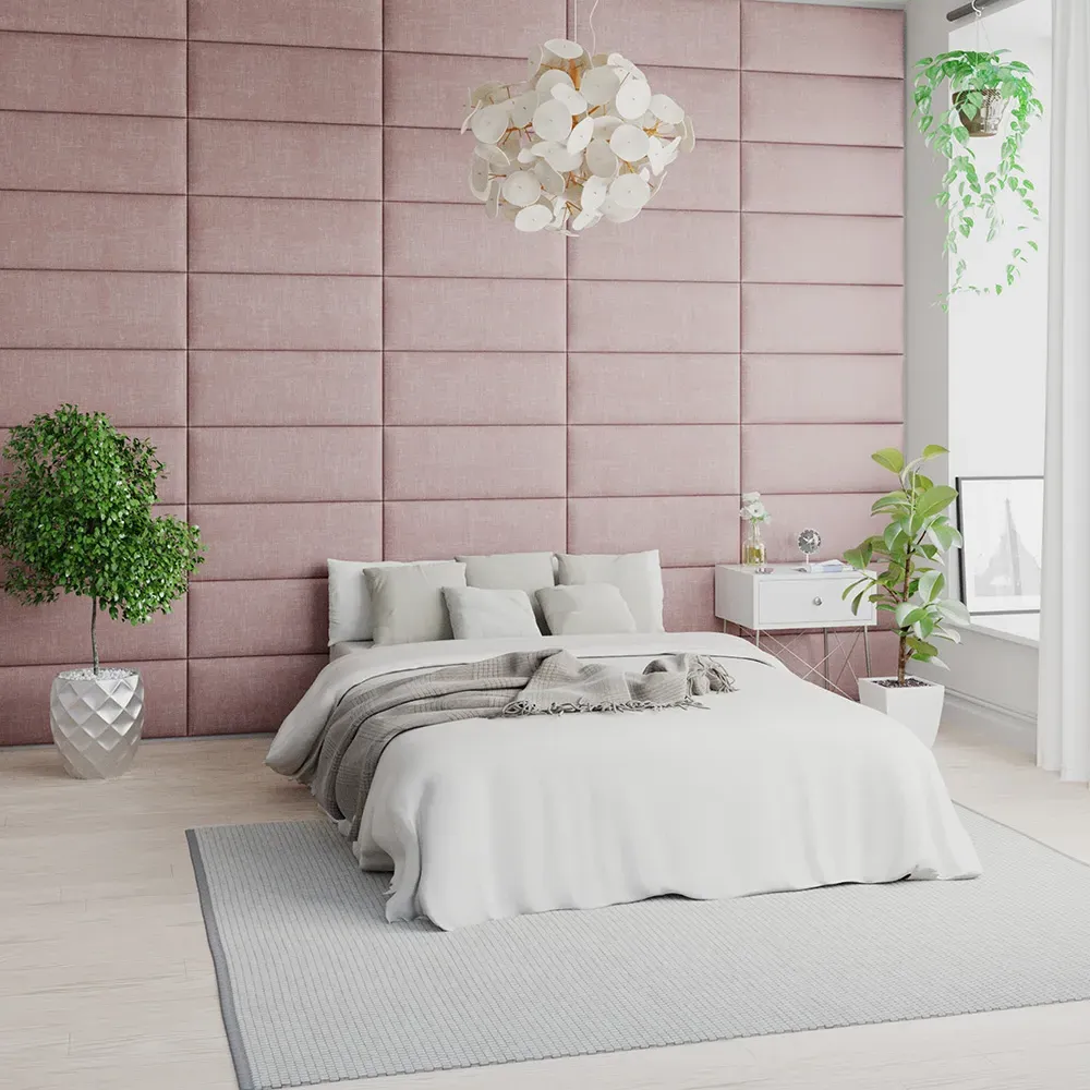 EasyMount Wall Mounted Headboard Panels 2 Pack - Pink, Cotton