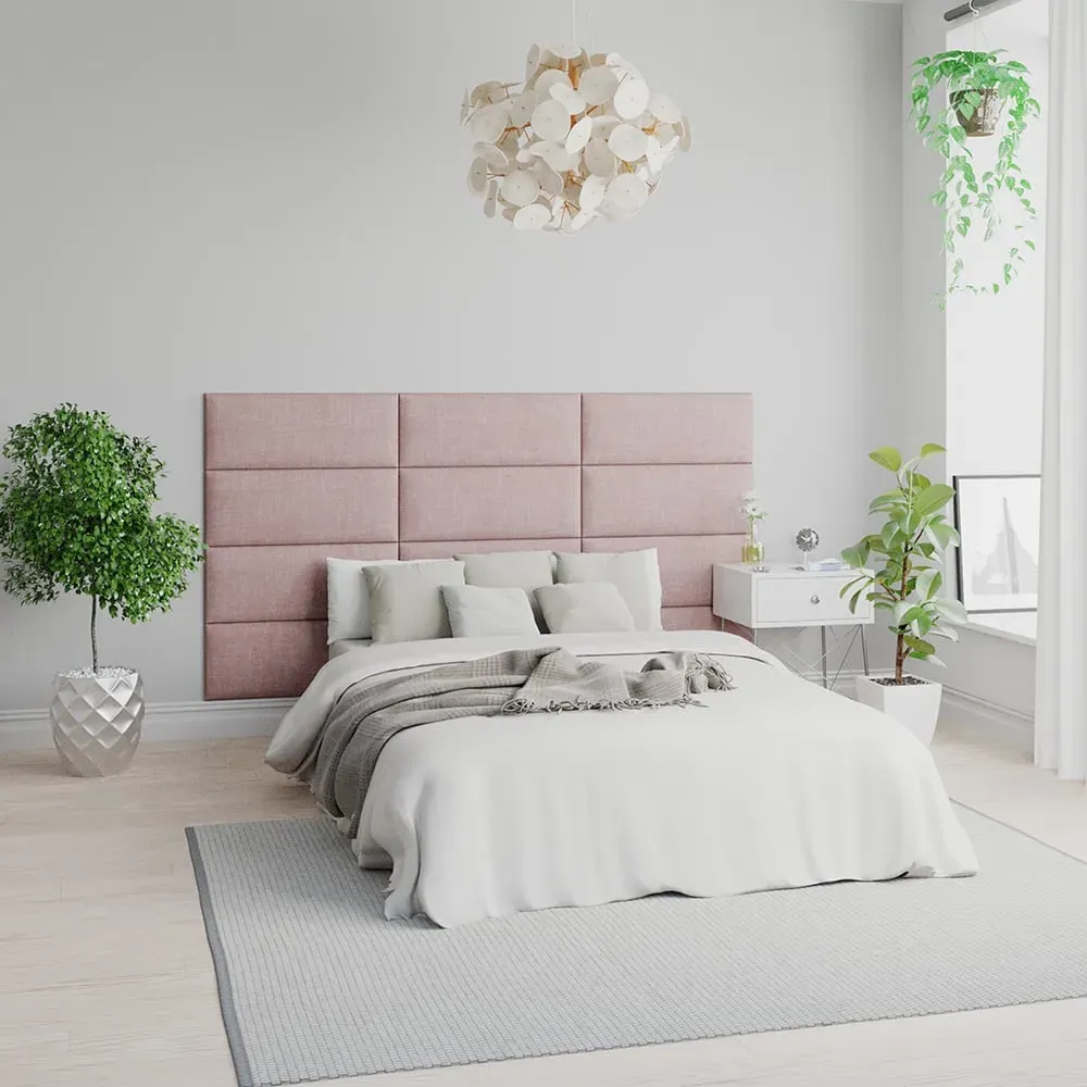 EasyMount Wall Mounted Headboard Panels 2 Pack - Pink, Cotton