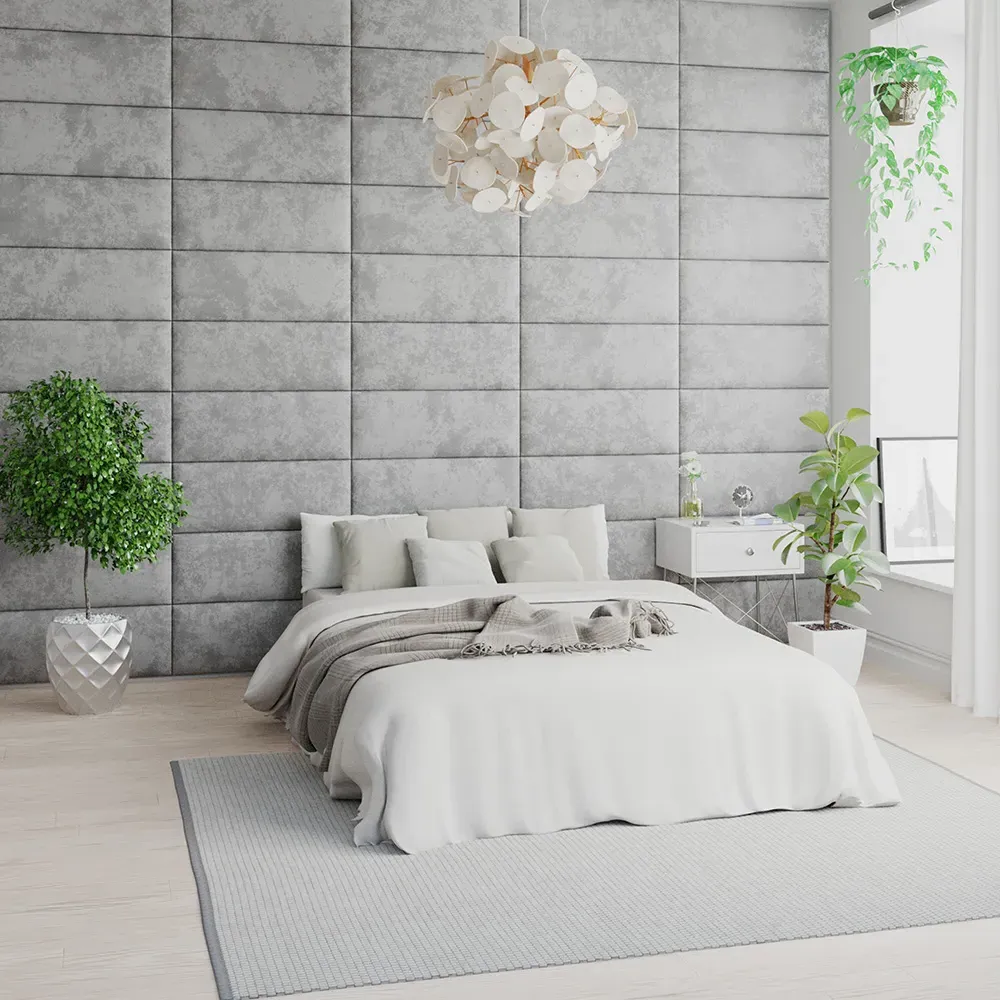 EasyMount Wall Mounted Headboard Panels 2 Pack - Silver, Velvet