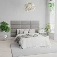 EasyMount Wall Mounted Headboard Panels 2 Pack - Silver, Velvet