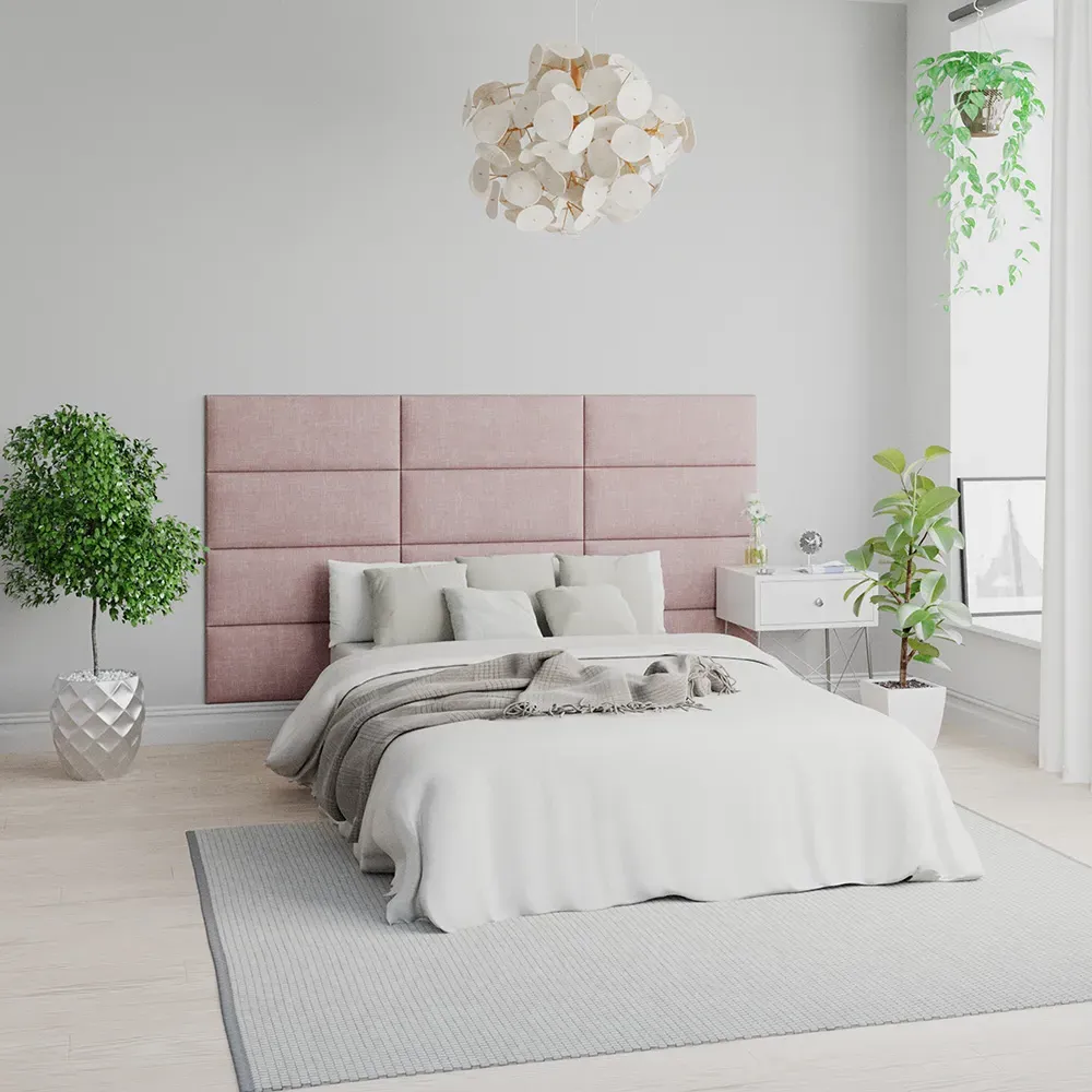 EasyMount Wall Mounted Headboard Panels 4 Pack - Pink, Cotton
