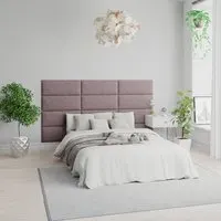 EasyMount Wall Mounted Headboard Panels 4 Pack - Pink, Velvet