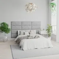 EasyMount Wall Mounted Headboard Panels 4 Pack - Silver, Linen
