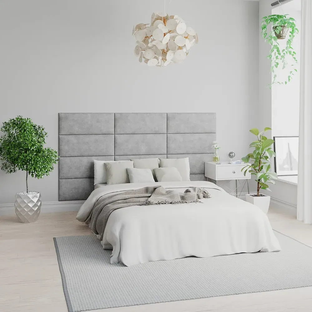 EasyMount Wall Mounted Headboard Panels 4 Pack - Silver, Linen