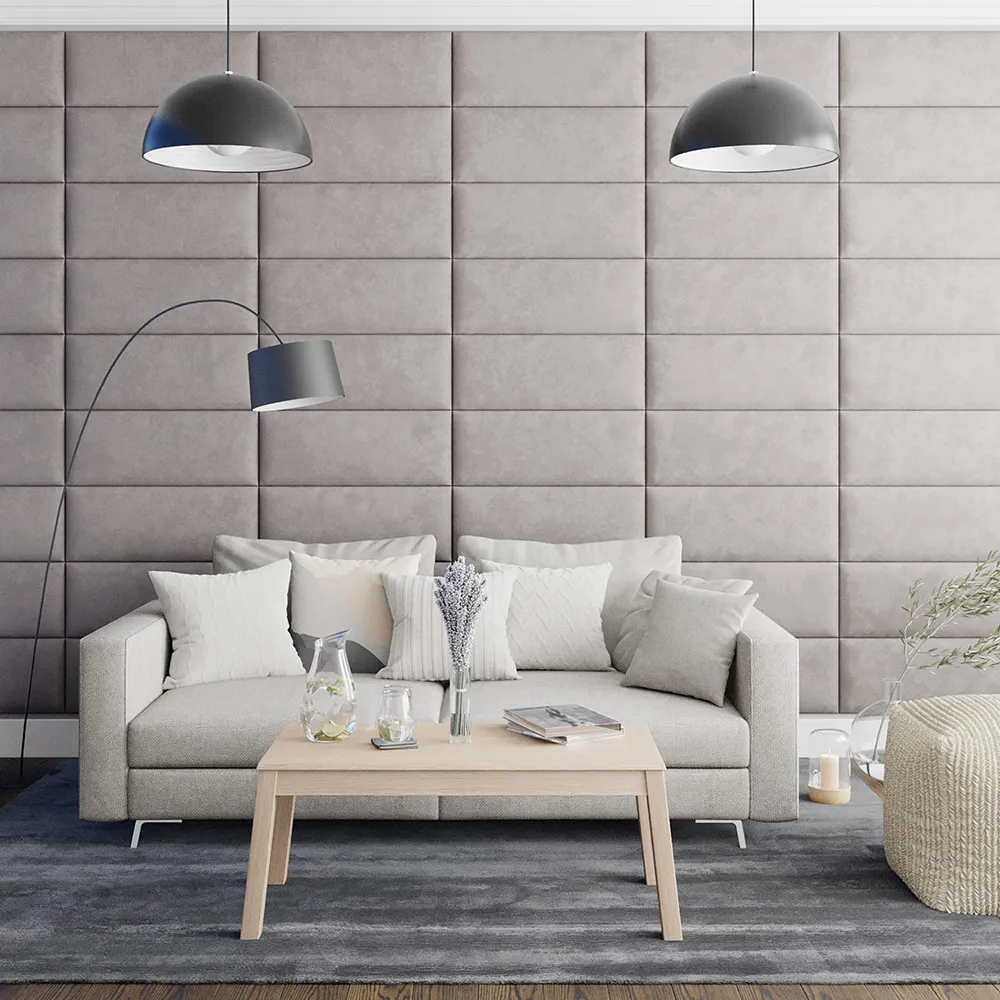 EasyMount Wall Mounted Headboard Panels 4 Pack - Silver, Velvet