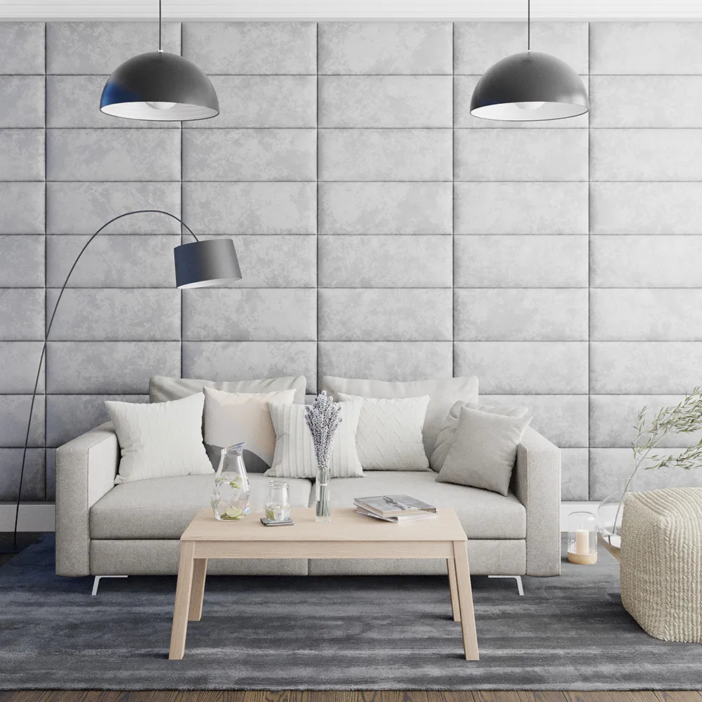 EasyMount Wall Mounted Headboard Panels 4 Pack - Silver, Velvet