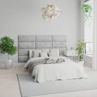 EasyMount Wall Mounted Headboard Panels 4 Pack - Silver, Velvet