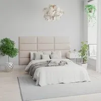 EasyMount Wall Mounted Headboard Panels 8 Pack - Cream, Twill