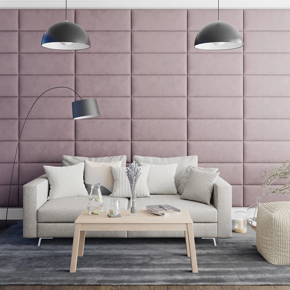 EasyMount Wall Mounted Headboard Panels 8 Pack - Pink, Velvet