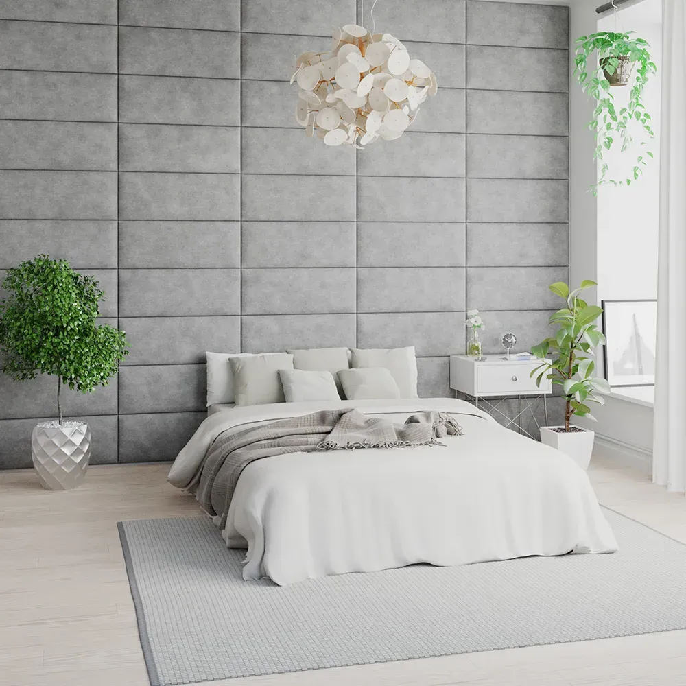 EasyMount Wall Mounted Headboard Panels 8 Pack - Silver, Linen