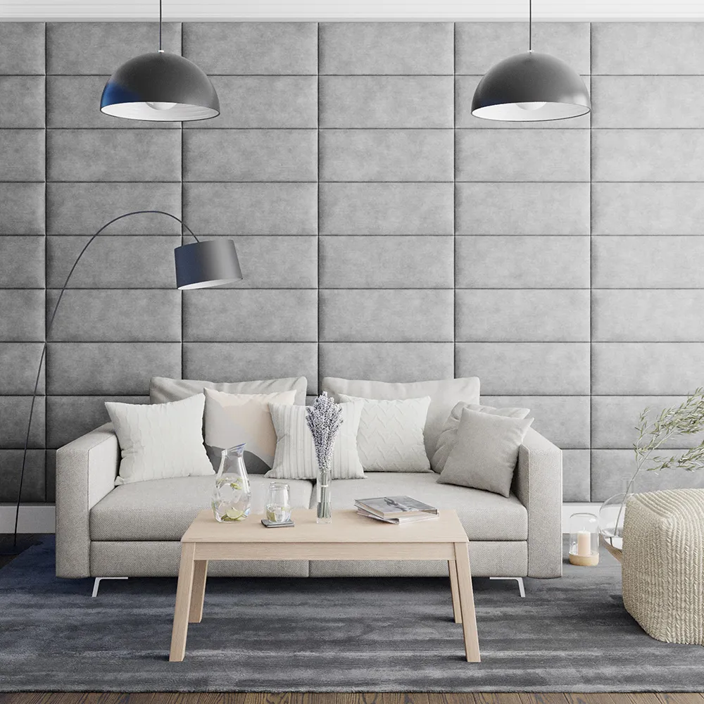 EasyMount Wall Mounted Headboard Panels 8 Pack - Silver, Linen