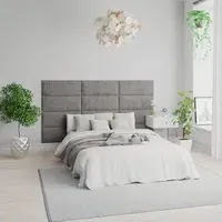 EasyMount Wall Mounted Headboard Panels 8 Pack - Silver, Velour