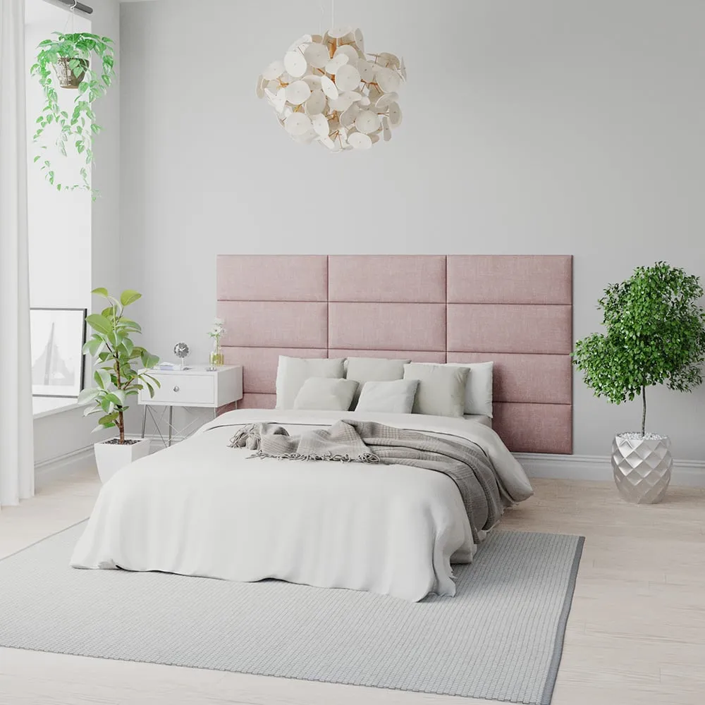 EasyMount Wall Mounted Headboard Panels 8 Pack - Tea Rose, Cotton