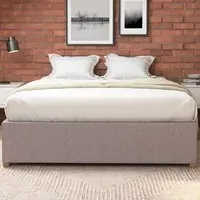 Eire Small Double Platform Ottoman Bed - Grey, Linen