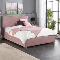 Garland Double Ottoman Bed Frame with Storage - Pink, Boucle