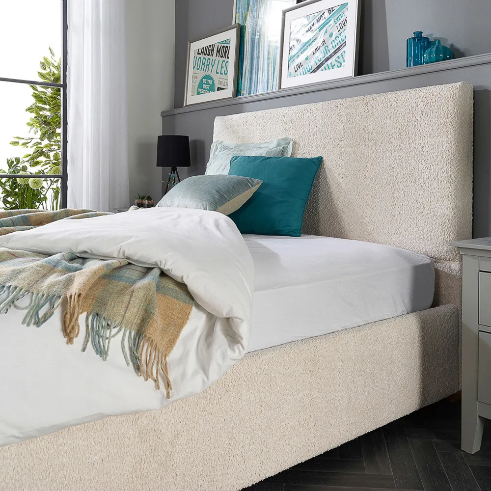 Garland King Size Ottoman Bed Frame - Cream, Boucle