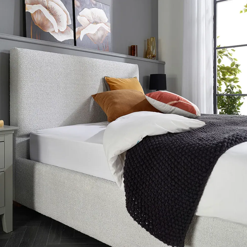 Garland Single Ottoman Bed Frame with Storage - Grey, Boucle