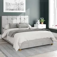 Hepburn Double Ottoman Bed with Storage - Grey, Cotton