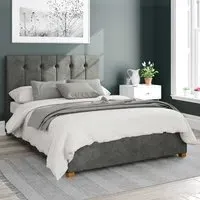 Hepburn Double Ottoman Bed with Storage - Grey, Linen