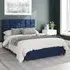 Hepburn Double Ottoman Bed with Storage - Navy, Velvet