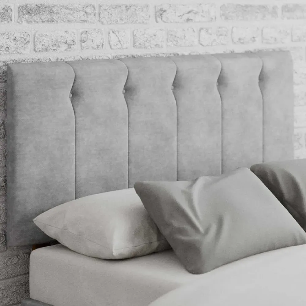 Hepburn King Size Headboard - Silver, Linen