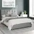 Hepburn King Size Ottoman Bed with Storage - Grey, Linen