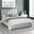 Hepburn King Size Ottoman Bed with Storage - Silver, Linen