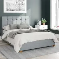 Hepburn Single Ottoman Bed with Storage - Blue, Malham Weave