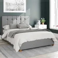 Hepburn Small Double Ottoman Bed with Storage - Grey, Linen
