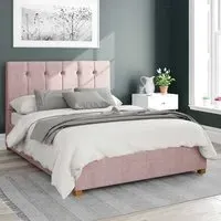 Hepburn Small Double Ottoman Bed with Storage - Pink, Cotton