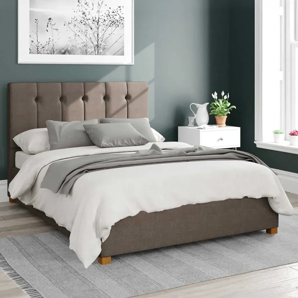 Hepburn Small Double Ottoman Bed with Storage - Slate
