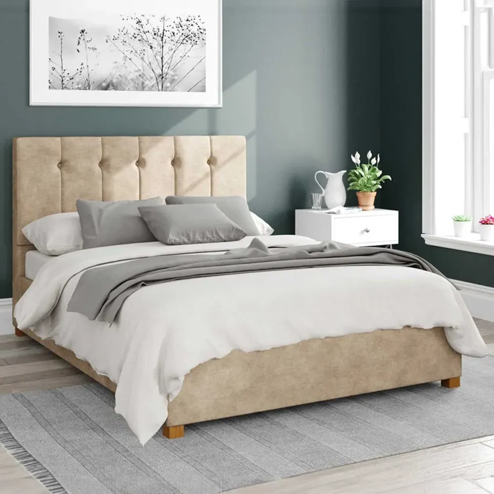 Hepburn Super King Ottoman Bed with Storage - Beige, Linen