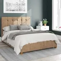 Hepburn Super King Ottoman Bed with Storage - Champagne, Velour