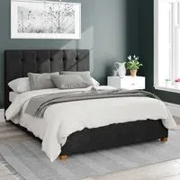 Hepburn Super King Ottoman Bed with Storage - Charcoal, Linen