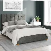 Hepburn Super King Ottoman Bed with Storage - Grey, Linen