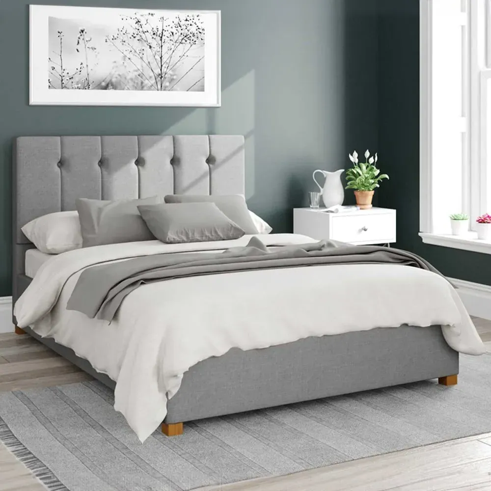 Hepburn Super King Ottoman Bed with Storage - Grey, Linen