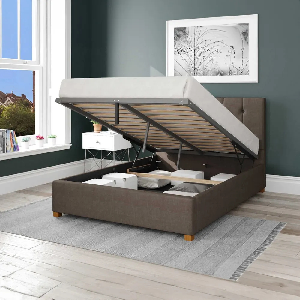 Hepburn Super King Ottoman Bed with Storage - Slate