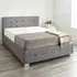 King Size Ottoman Storage Bed with End Lift - Grey, Linen