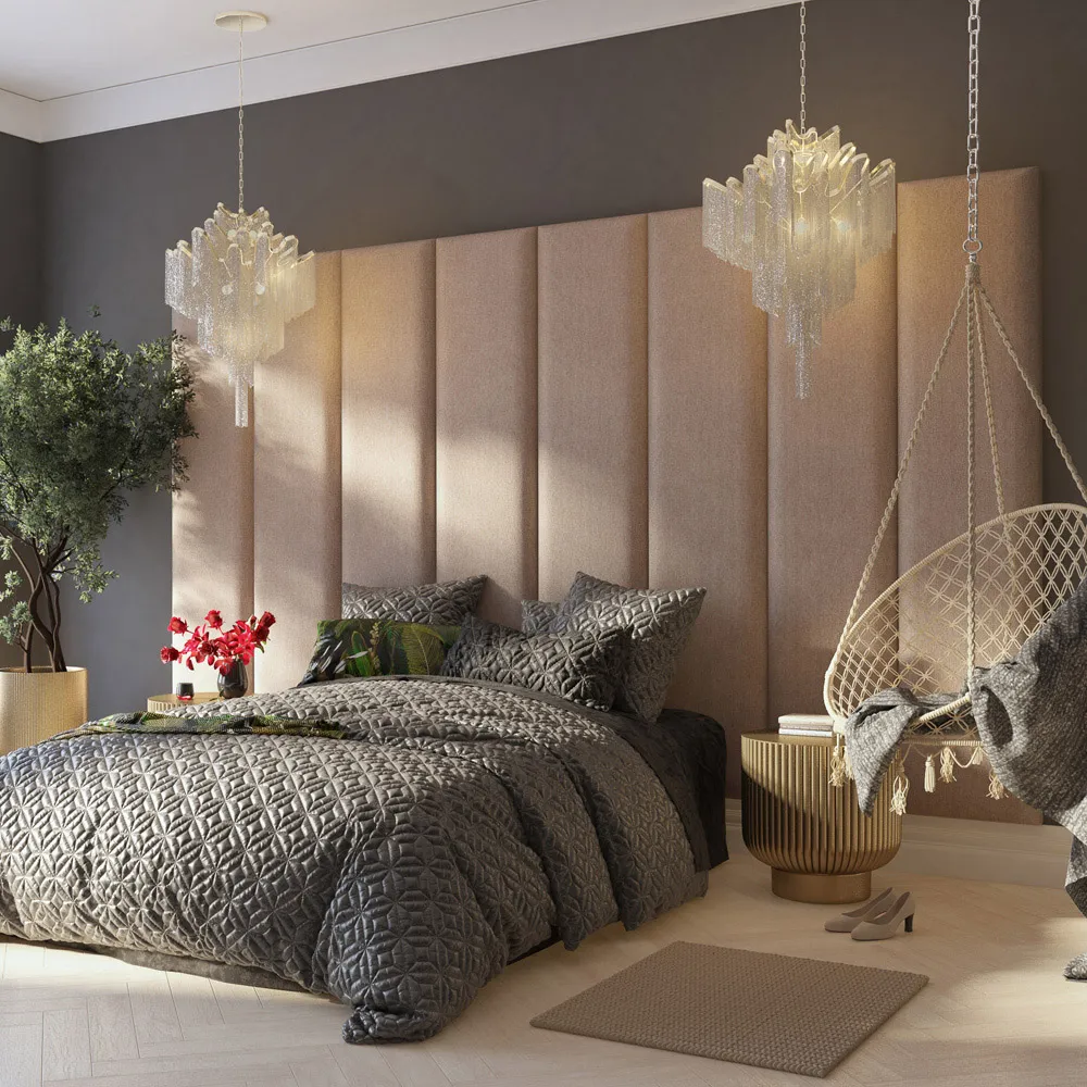 Llewelyn-Bowen Wall Mounted Headboard Panel - Cream, Twill