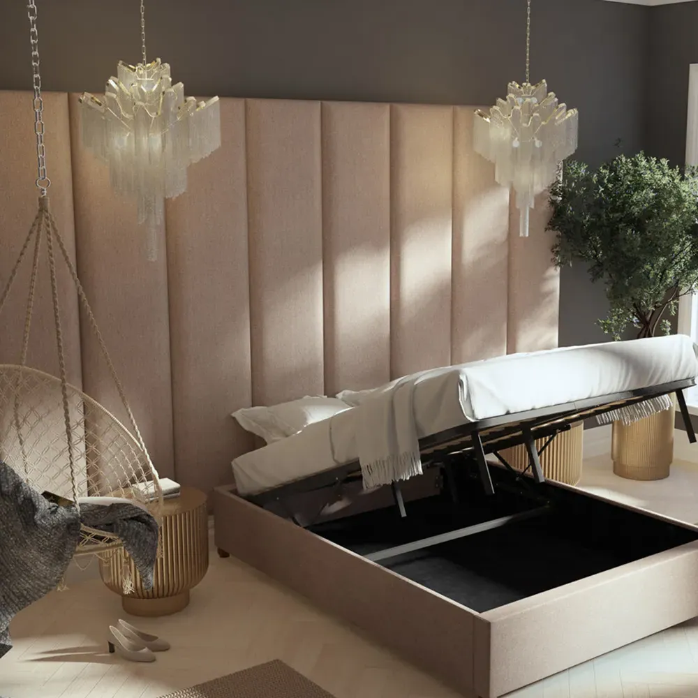 Llewelyn-Bowen Wall Mounted Headboard Panel - Cream, Twill