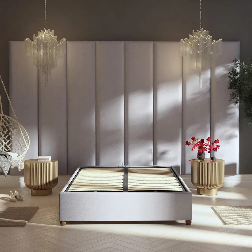 Llewelyn-Bowen Wall Mounted Headboard Panel - Grey, Linen