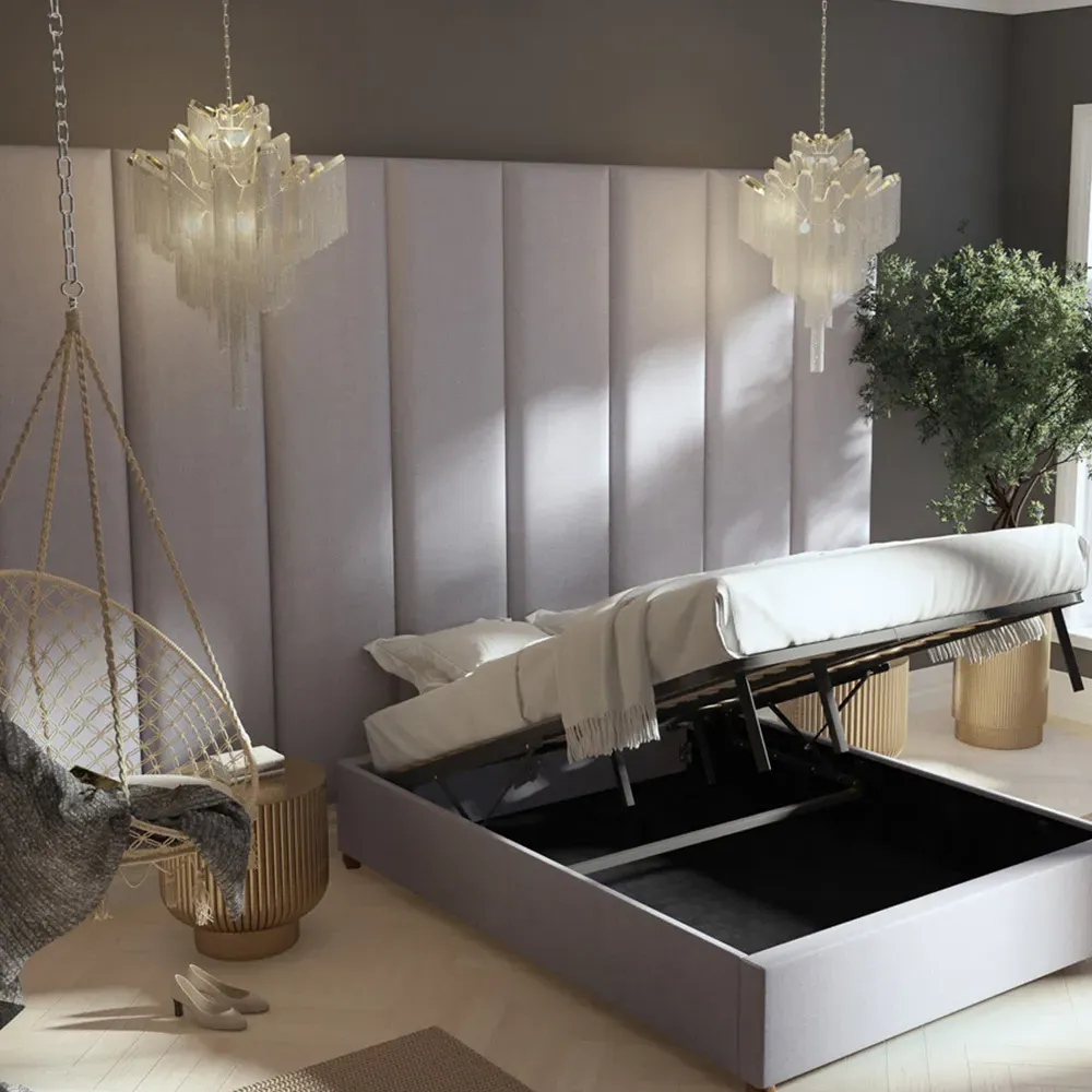 Llewelyn-Bowen Wall Mounted Headboard Panel - Grey, Linen